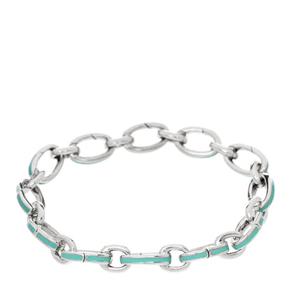 Tiffany Sterling Silver Enamel Clasping Link Bracelet Blue 2 of 3