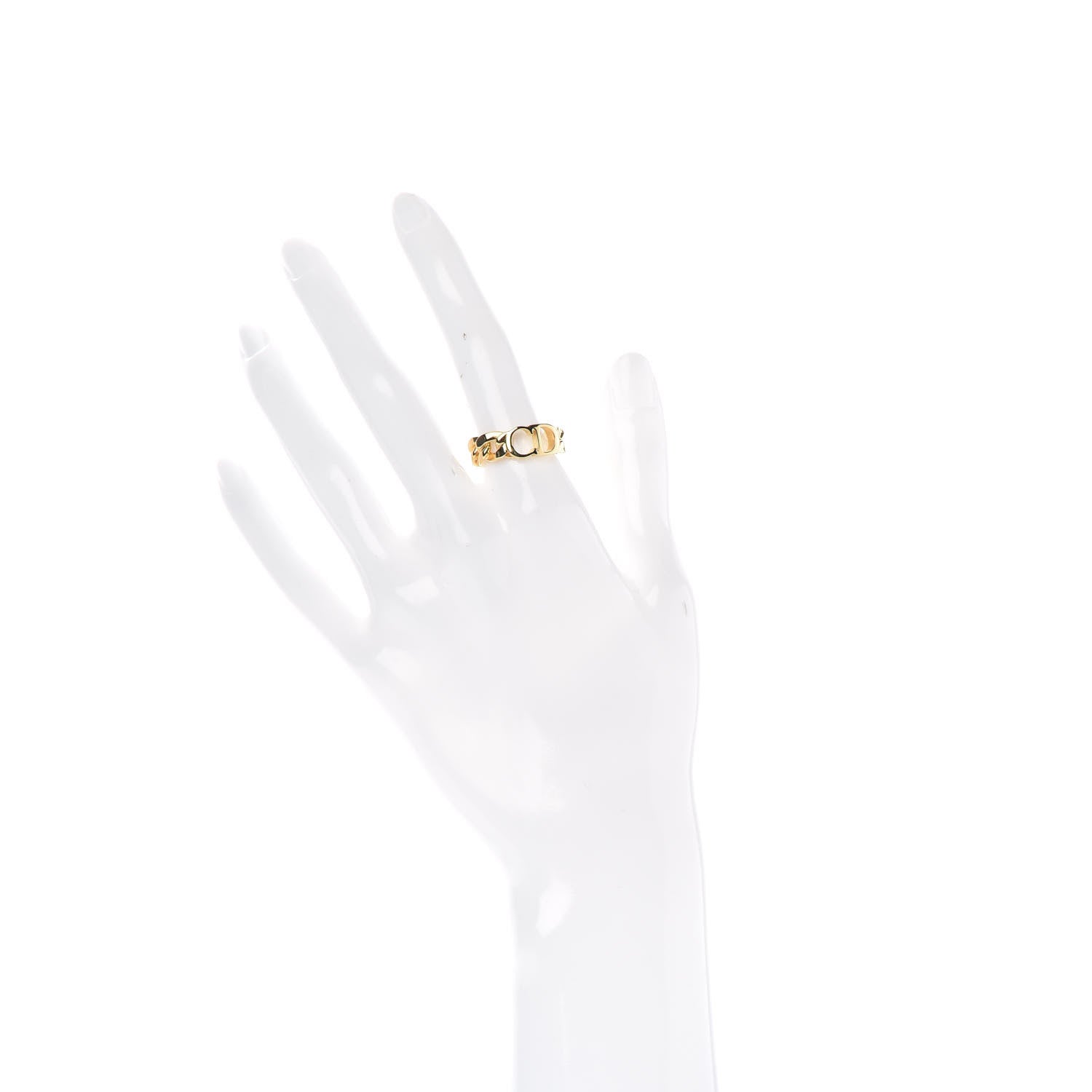 Christian Dior Metal Danseuse Etoile Chain Ring M Gold 2 of 5