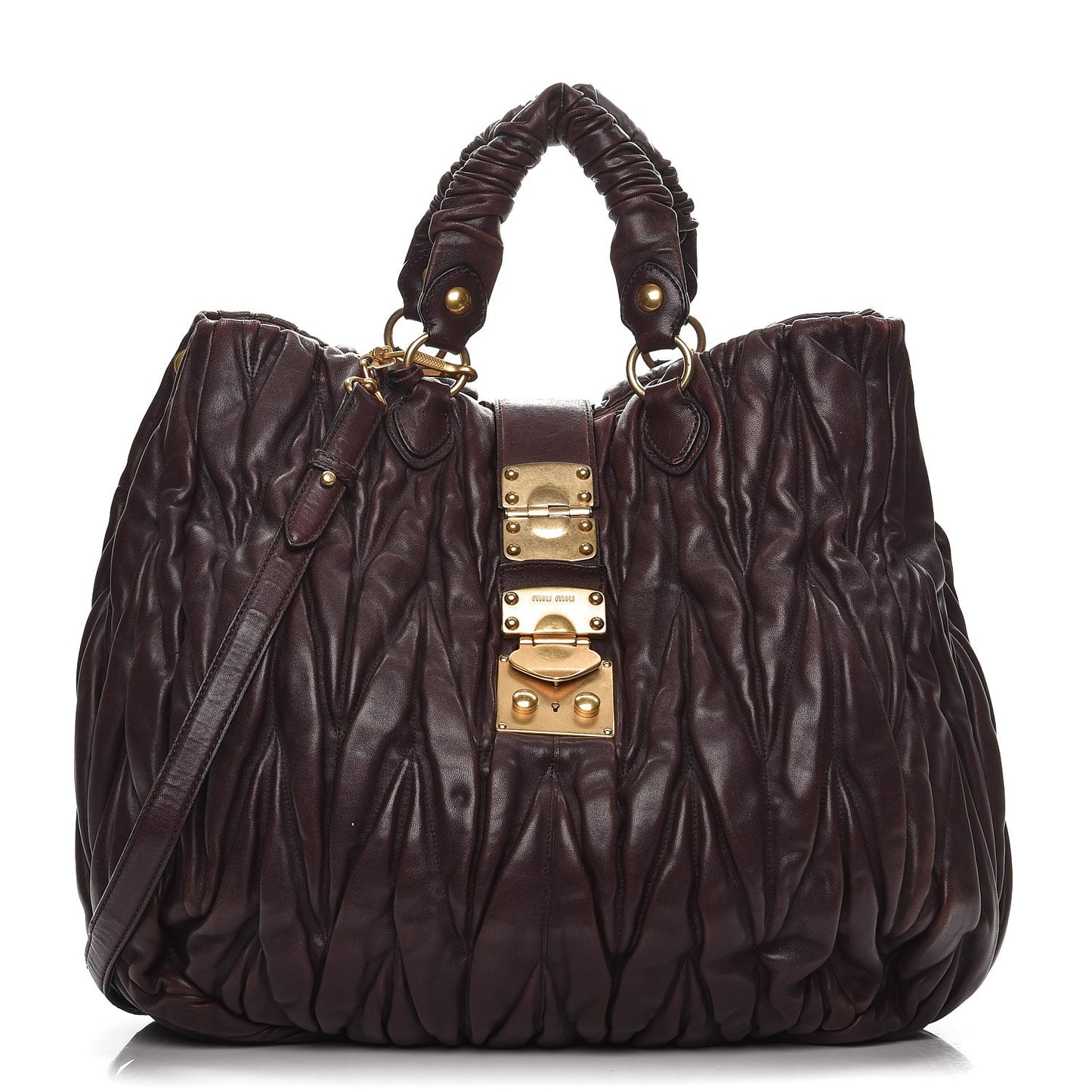 Nappa Matelasse Shopping Tote Brown