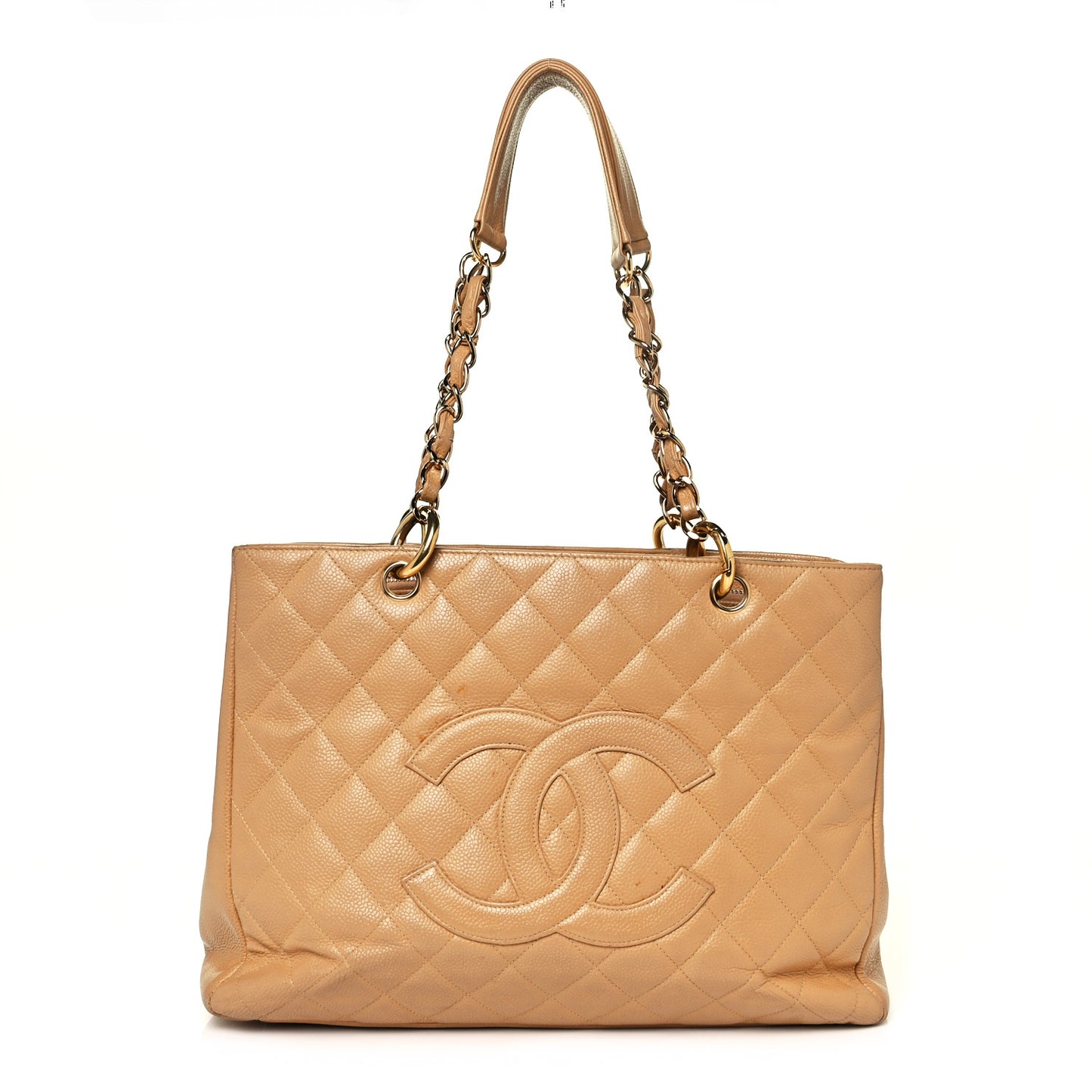 Caviar Quilted Grand Shopping Tote GST Beige