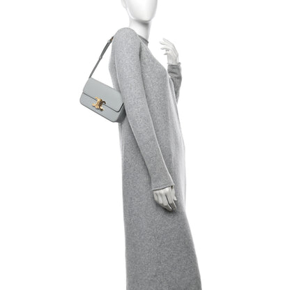 Celine Shiny Calfskin Triomphe Shoulder Bag Soft Blue 2 of 11