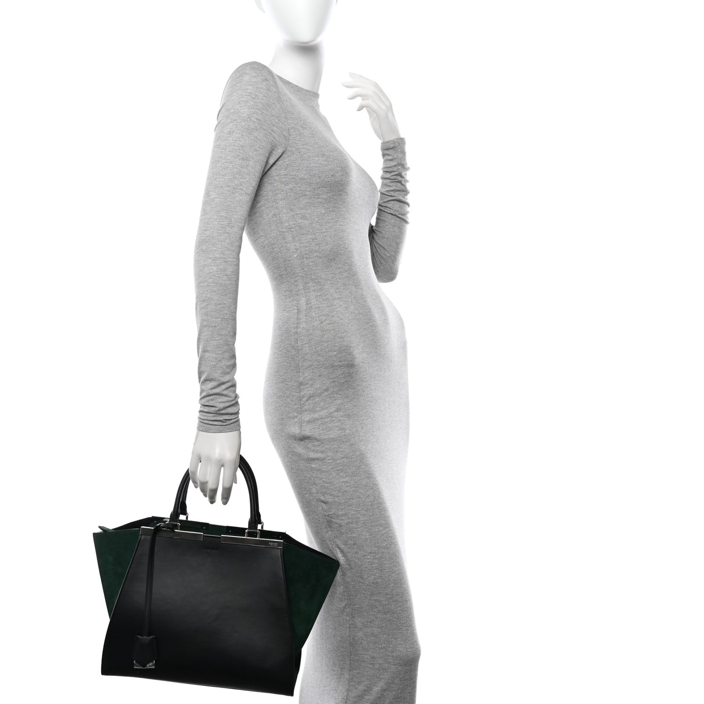 Vitello Baltico Kore Petite 3Jours Tote Black Verde Prato