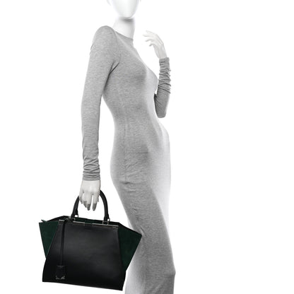 Fendi Vitello Baltico Kore Petite 3Jours Tote Black Verde Prato 2 of 11