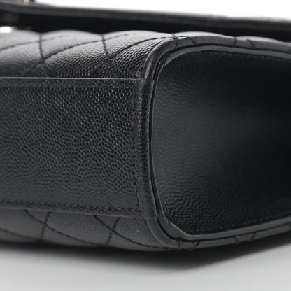 Saint Laurent Grain De Poudre Textured Mixed Matelasse Triquilt Medium Monogram Satchel Black 10 of 10