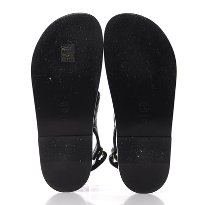 Chanel Grained Calfskin Velcro Dad Sandals 37.5 Black 6 of 11