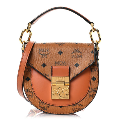 MCM Visetos Mini Patricia Saddle Bag Cognac 1 of 15