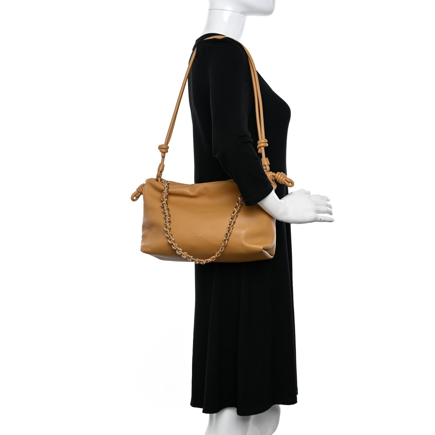 Mellow Nappa Donut Medium Chain Flamenco Knot Clutch Sahara