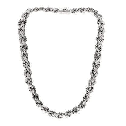 John Hardy Sterling Silver Diamond 16mm Braided Chain Necklace 3 of 5