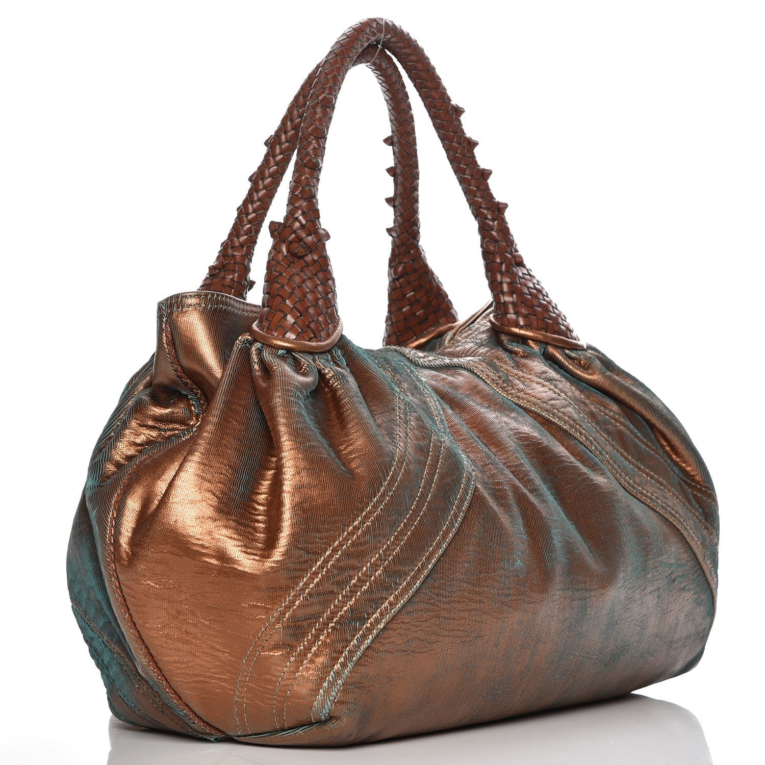 Fendi Nappa Fortuny Hologram Spy Tobacco Oro Ambrato 3 of 8