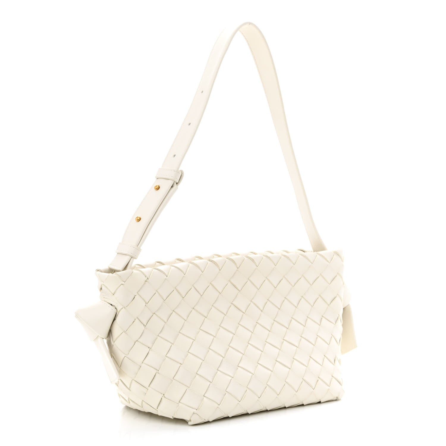 Bottega Veneta Nappa Intrecciato Tie Shoulder Bag White 3 of 9