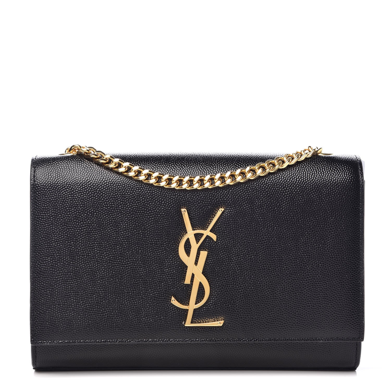 Saint Laurent Grain De Poudre Small Monogram Kate Satchel Black 1 of 8