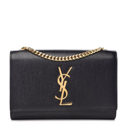 Saint Laurent Grain De Poudre Small Monogram Kate Satchel Black 1 of 8
