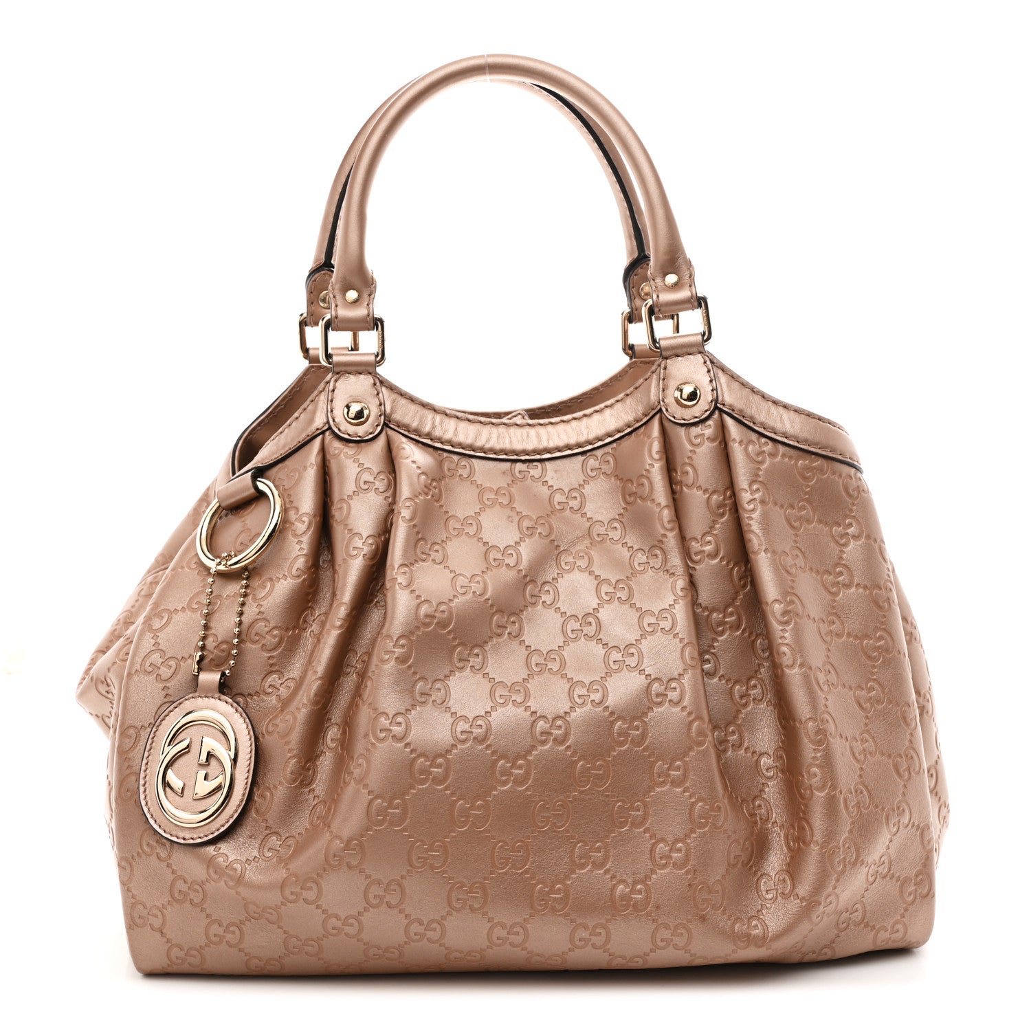 Gucci Metallic Guccissima Medium Sukey Tote Dusty Rose 1 of 13