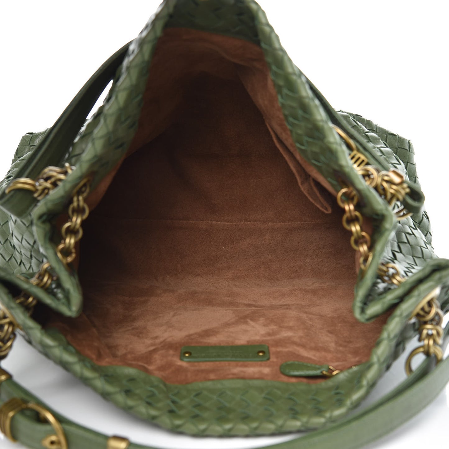 Nappa Intrecciato Shoulder Bag Foglia