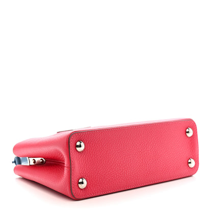 Louis Vuitton Taurillon Capucines BB Fuchsia Gris Blue 4 of 10
