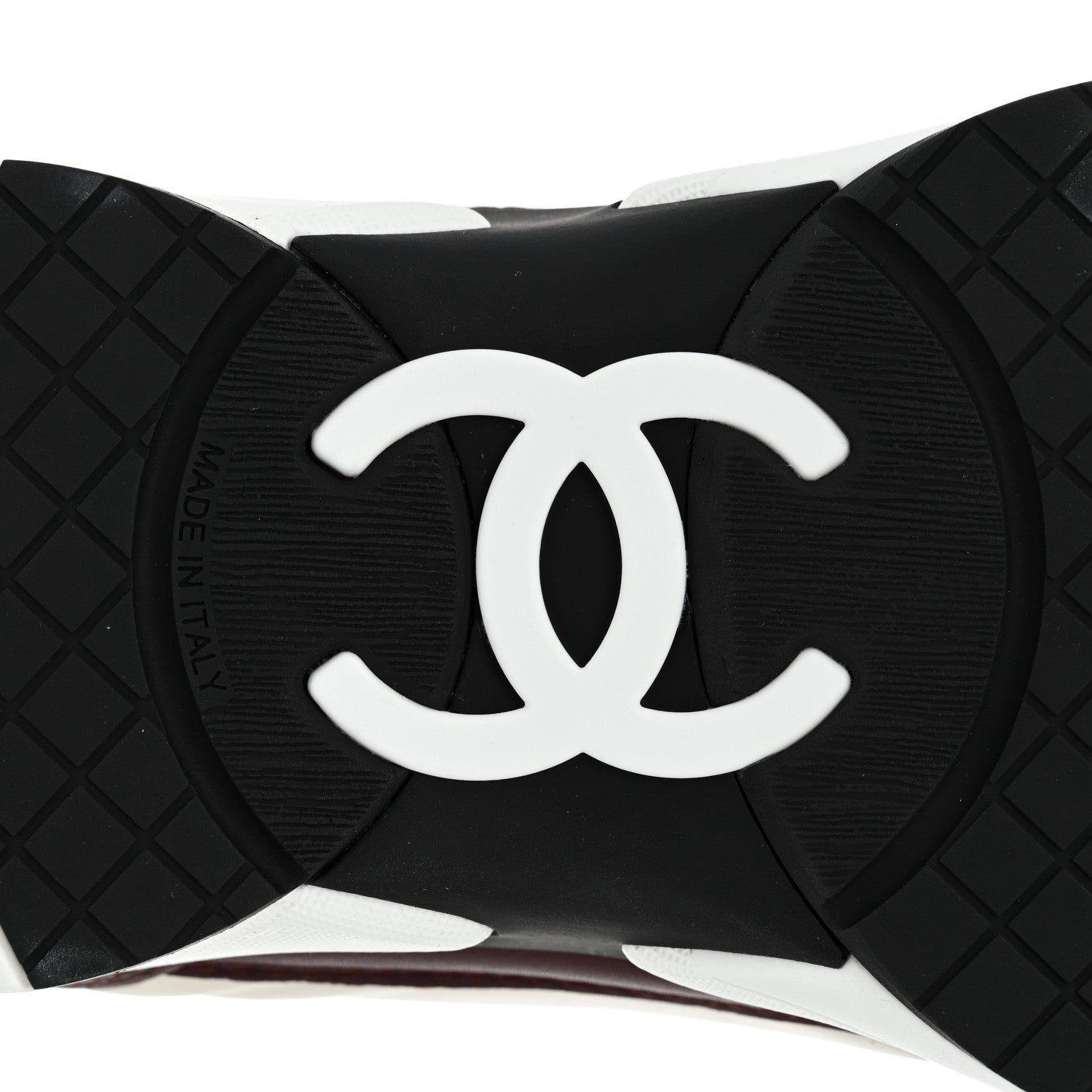 Chanel Calfskin CC Sneakers 39 Burgundy White 8 of 8