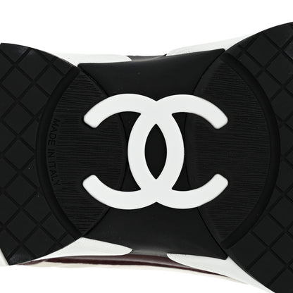 Chanel Calfskin CC Sneakers 39 Burgundy White 8 of 8