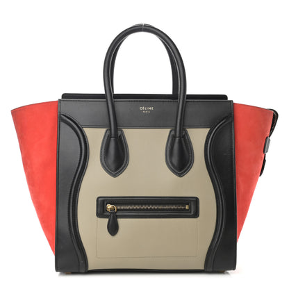 Celine Smooth Calfskin Nubuck Mini Tri-Color Luggage Alizarin 1 of 16