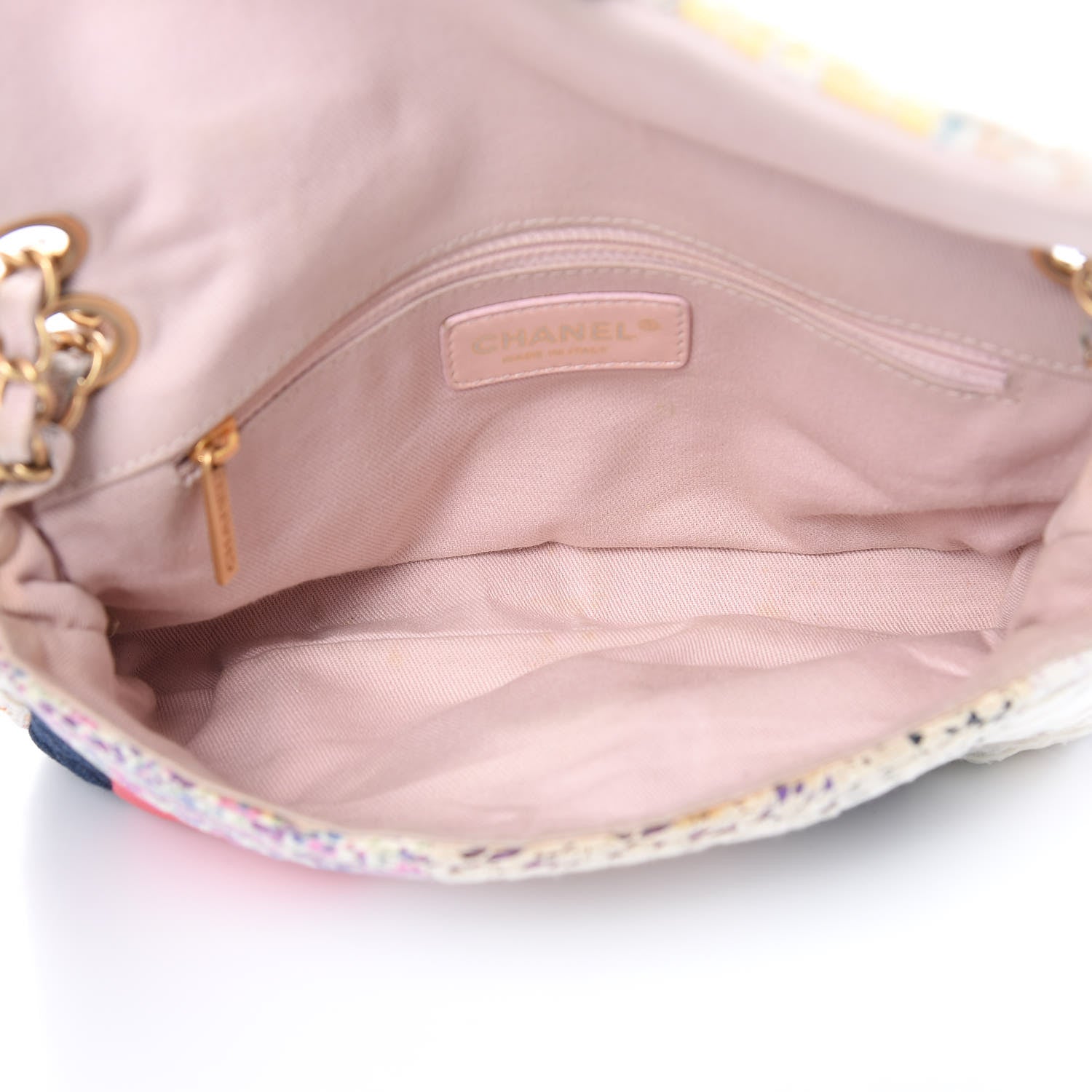 Chanel Fabric Patchwork Medium Flap Bag Pink 5 of 13
