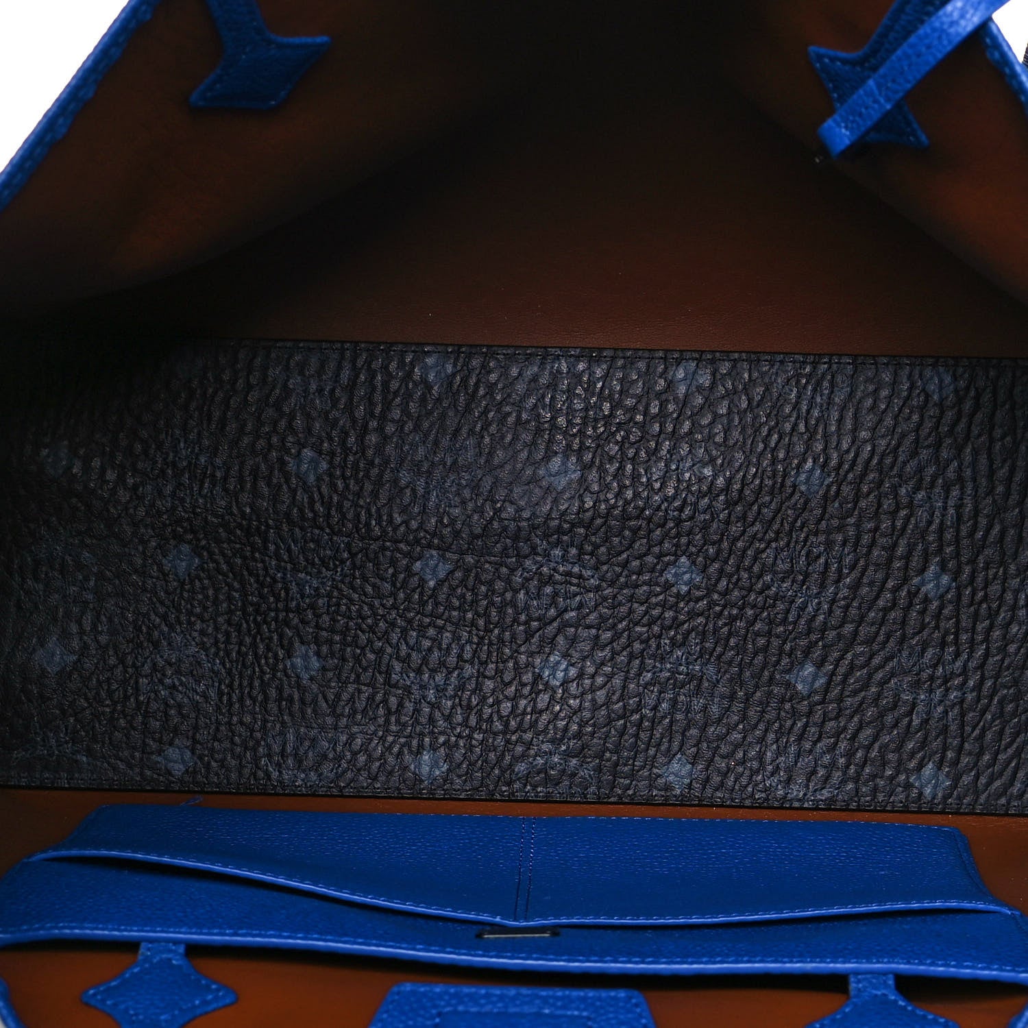 MCM Metallic Visetos Medium Kira Shopper Tote Black Blue 5 of 14