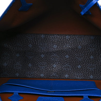 MCM Metallic Visetos Medium Kira Shopper Tote Black Blue 5 of 14