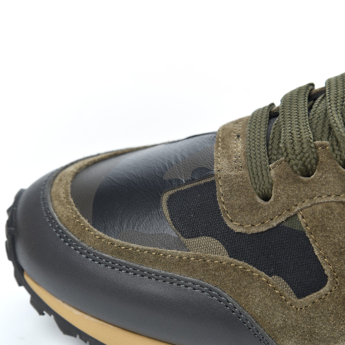 Nappa Suede Camouflage Womens Rockrunner Sneakers 37 Green Multicolor
