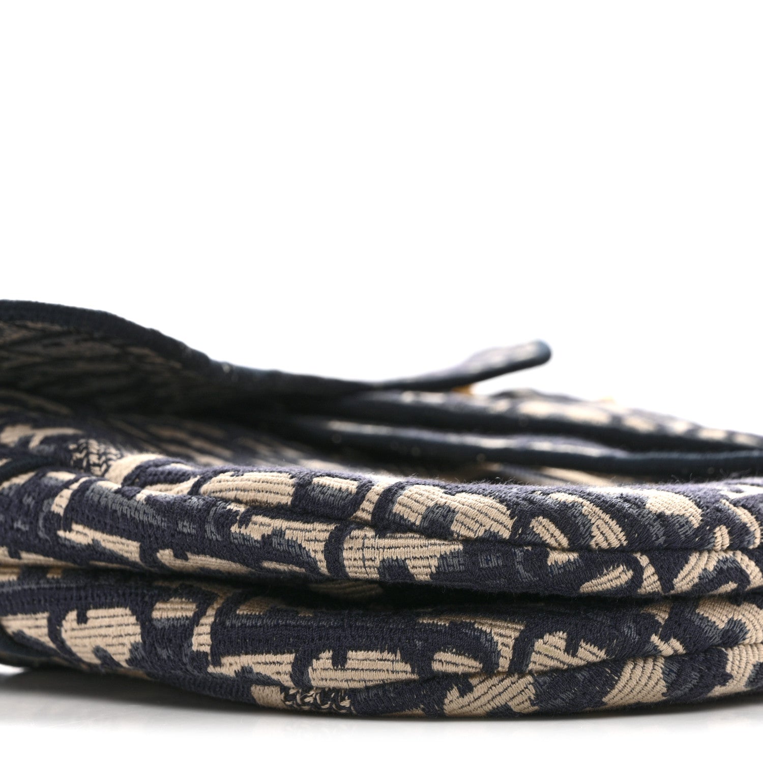 Christian Dior Oblique Embroidered Saddle Bag Blue 9 of 14