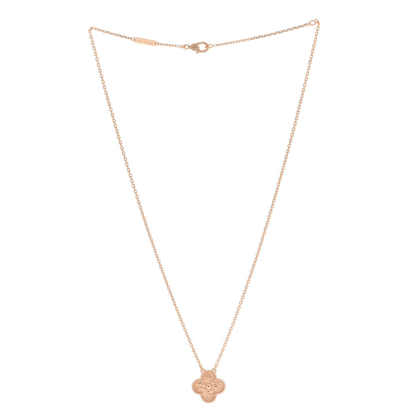 18K Rose Gold Vintage Alhambra Pendant Necklace