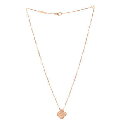 Van Cleef & Arpels 18K Rose Gold Vintage Alhambra Pendant Necklace 3 of 6