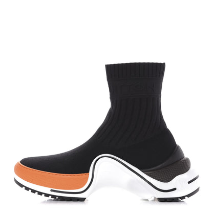 Louis Vuitton Stretch Textile Monogram LV Archlight Sneaker Boots 41 Black Orange 1 of 9