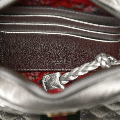 Gucci Laminated Nappa Web Trapuntata Mini GG Shoulder Bag Argento 6 of 12