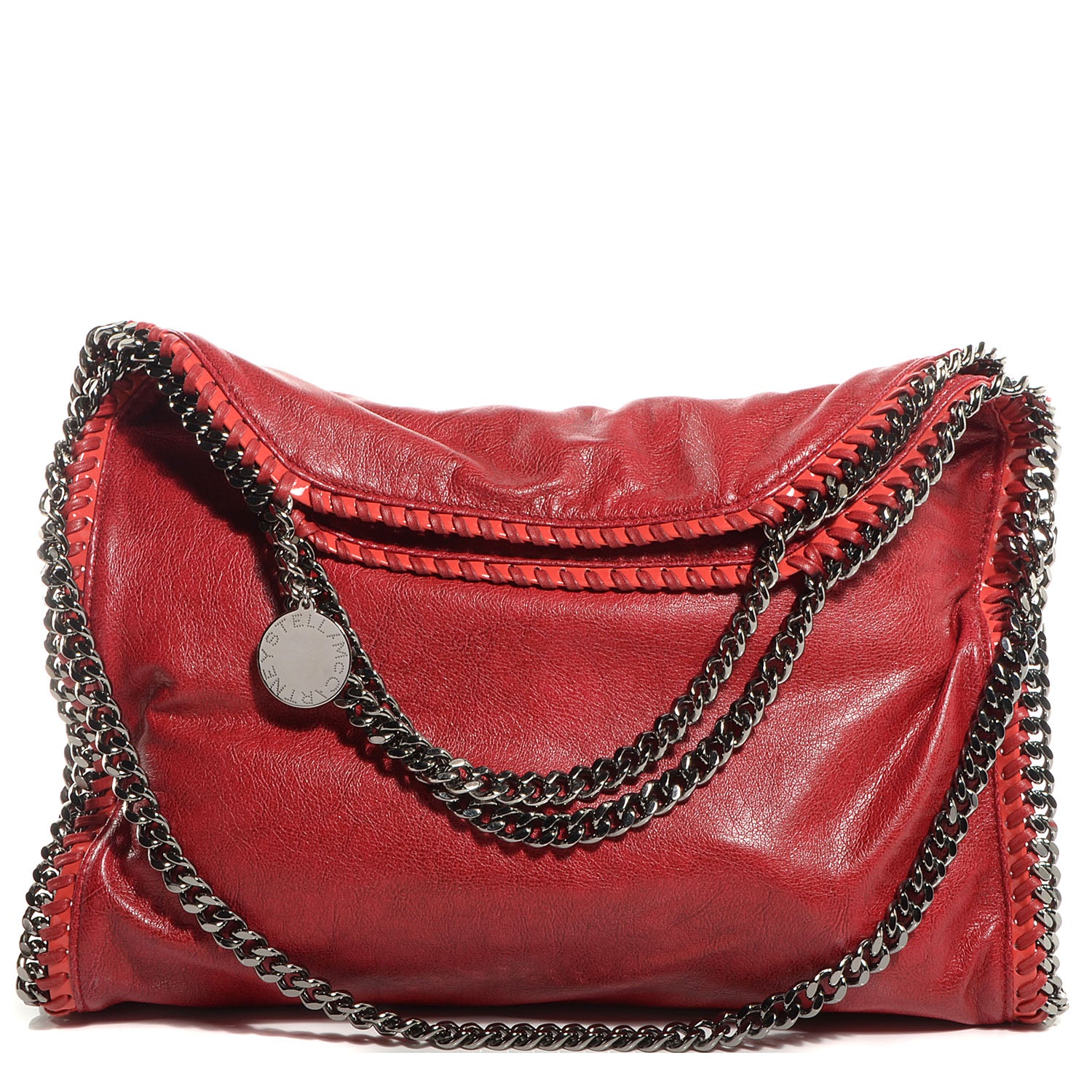 Stella McCartney Faux Leather Shaggy Deer Small Falabella Flame 1 of 8