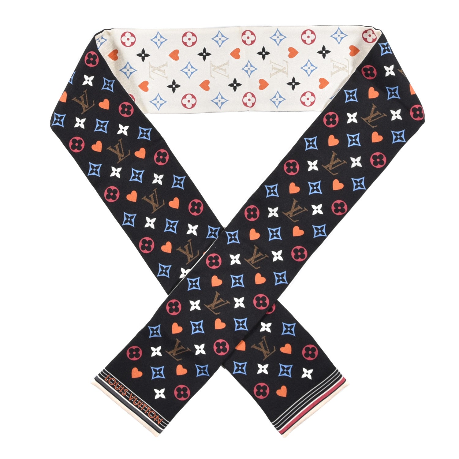 Louis Vuitton Silk Game On Bandeau Black White 1 of 4