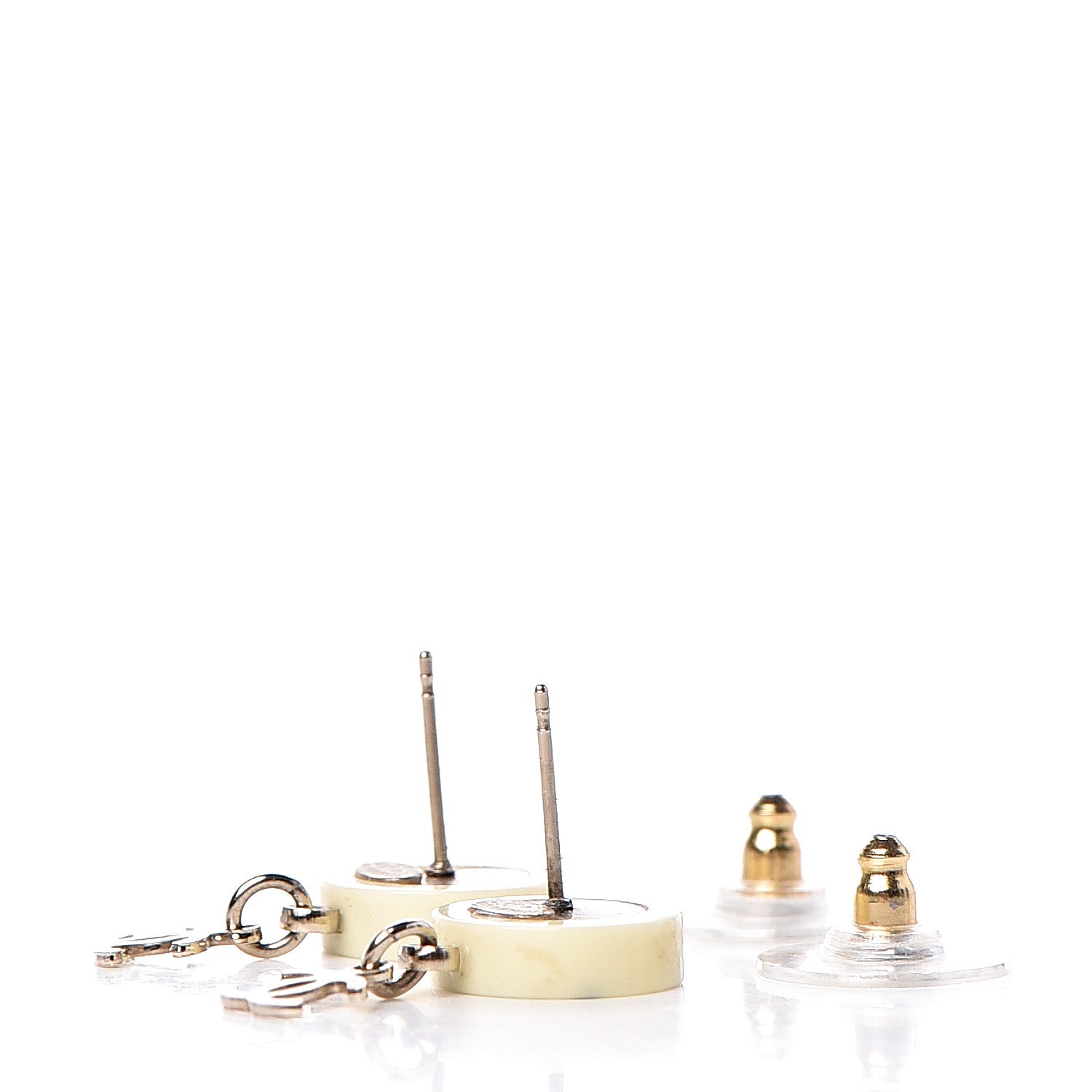 Chanel Resin Coco CC Drop Earrings Gold 3 of 6