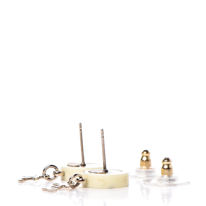 Chanel Resin Coco CC Drop Earrings Gold 3 of 6