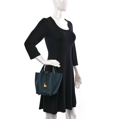 Hermes Taurillon Clemence Picotin Lock 18 PM Vert Cypress 2 of 8