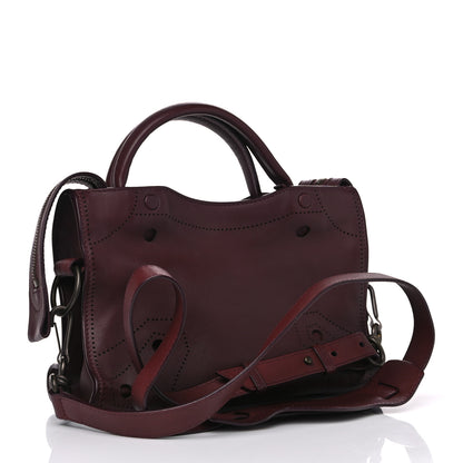 Balenciaga Veau Soyeux Perforated Blackout Hardware Mini City Rouge Bordeaux 2 of 4