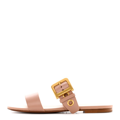 Christian Dior Calfskin D-Dior Slide Sandals 36.5 Rose De Vents 1 of 9