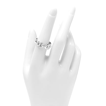 Hermes Sterling Silver PM Chaine d'Ancre Enchainee Band Ring 55 7.25 2 of 4
