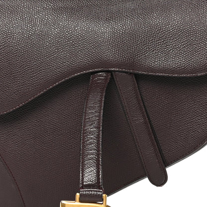 Christian Dior Grained Calfskin Saddle Bag Burgundy 8 of 13