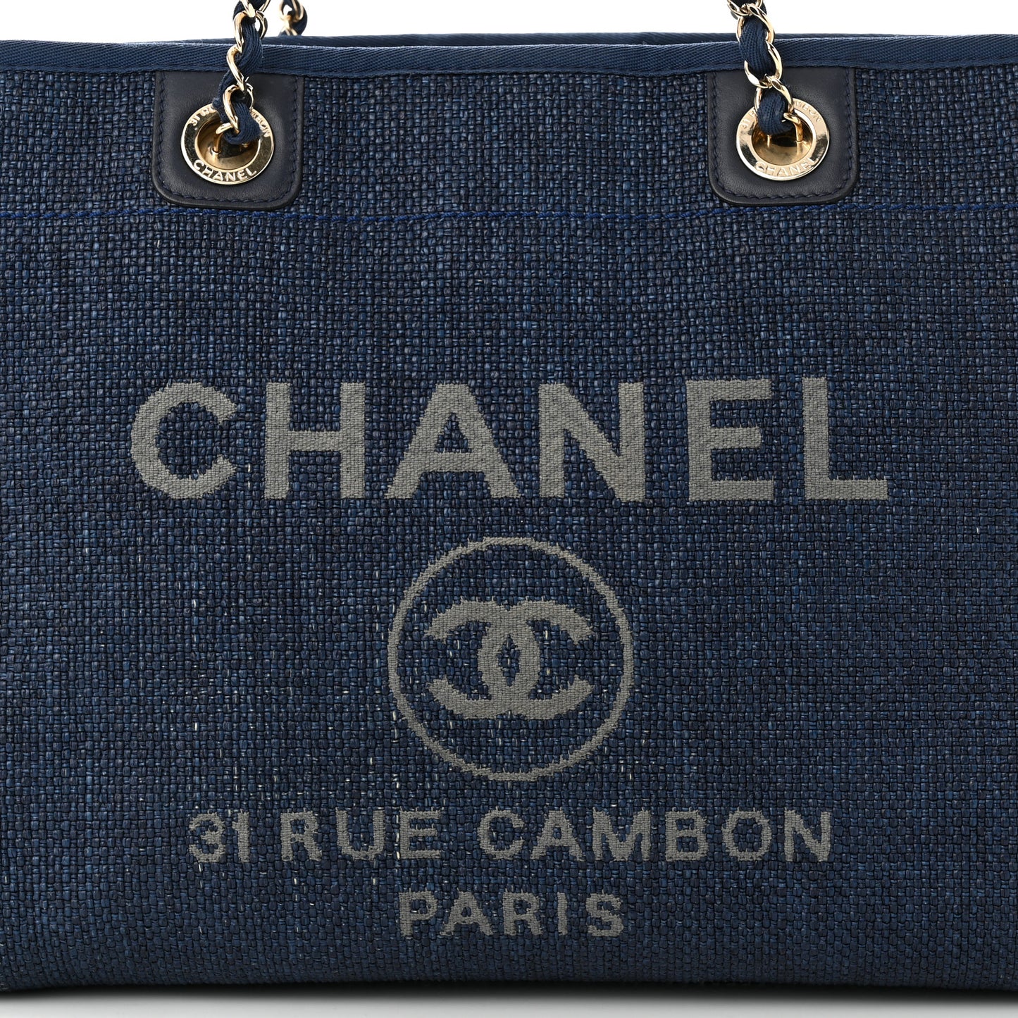 Woven Straw Raffia Small Deauville Tote Blue