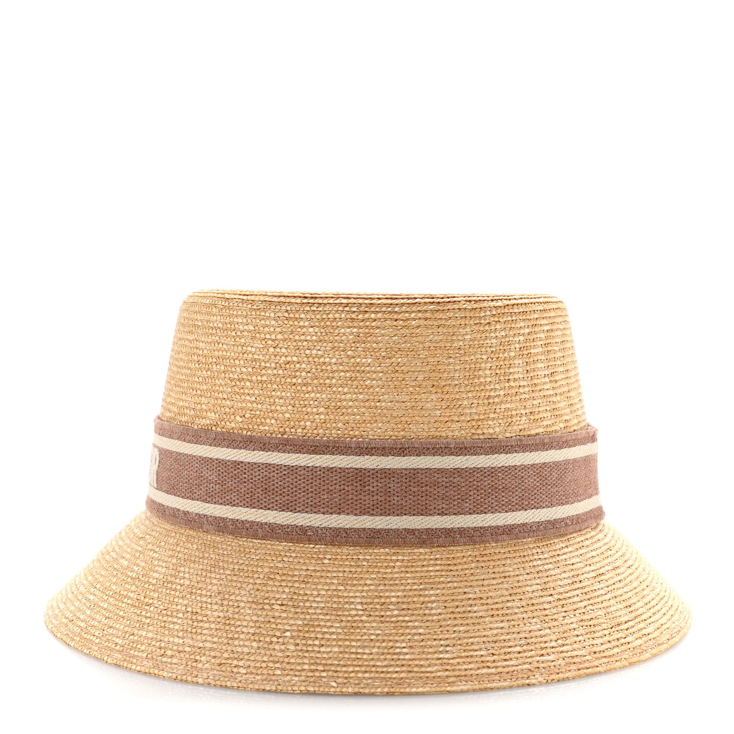 Christian Dior Straw Embroidered D-Bobby Large Brim Hat 57 Rose 4 of 9