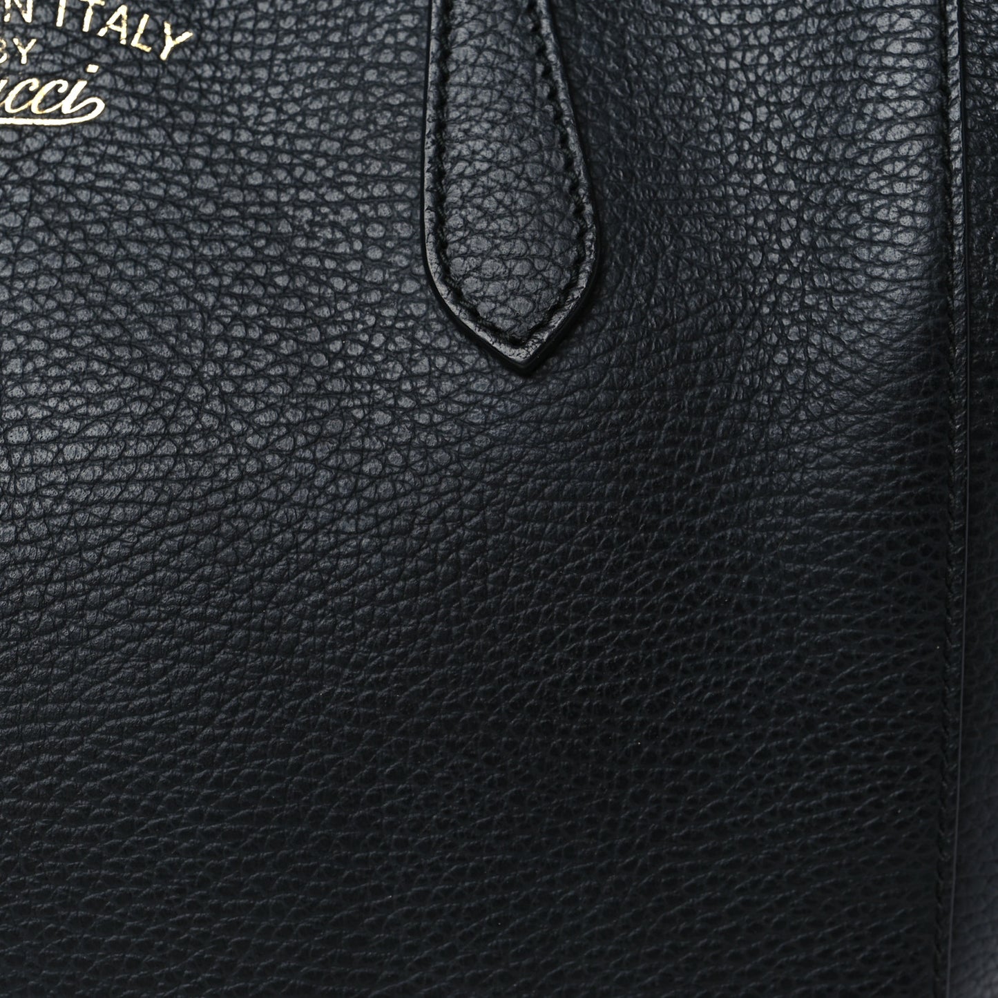 Pebbled Calfskin Small Swing Tote Black
