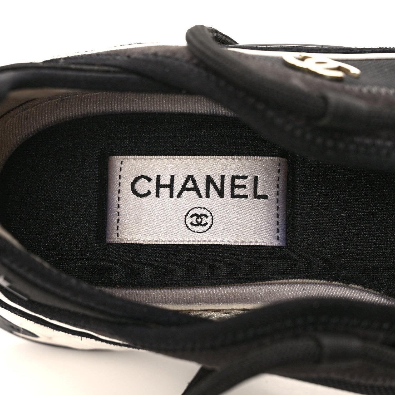 Chanel Velvet Calfskin Mixed Fibers CC Sneakers 39 Black 8 of 9