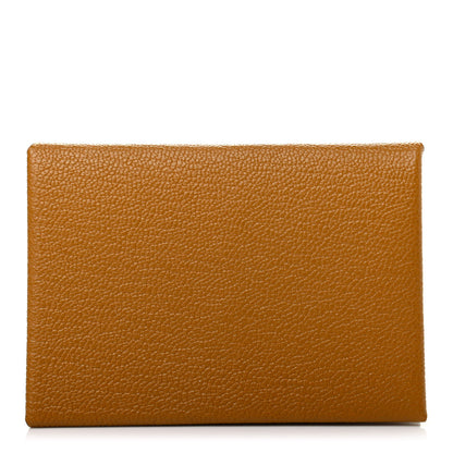 Hermes Chevre Mysore Verso Calvi Duo Card Case Caramel Mauve Sylvestre 1 of 7