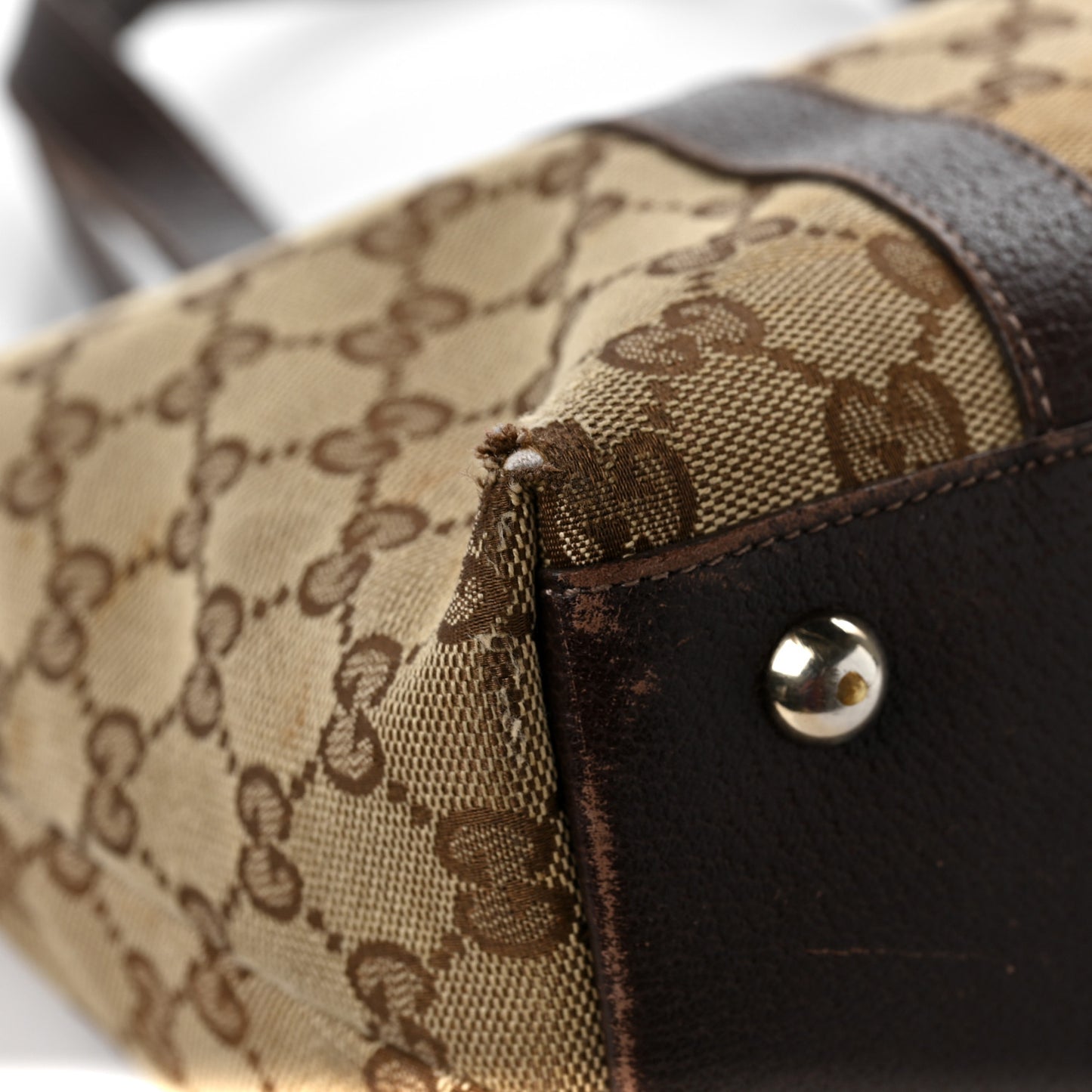 Monogram Medium Abbey Tote Dark Brown