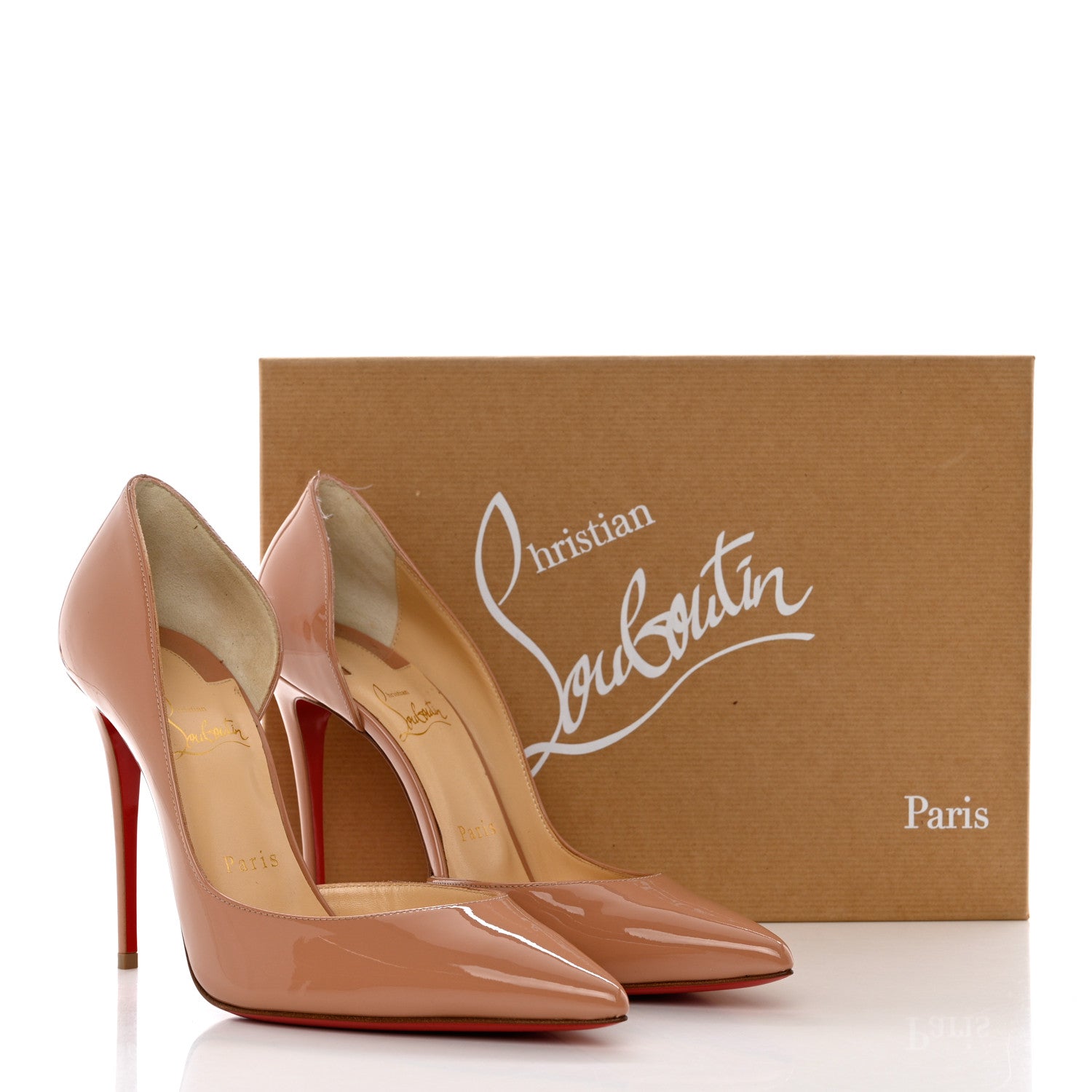 Christian Louboutin Patent Iriza 100 Pumps 38.5 Nude 12 of 12