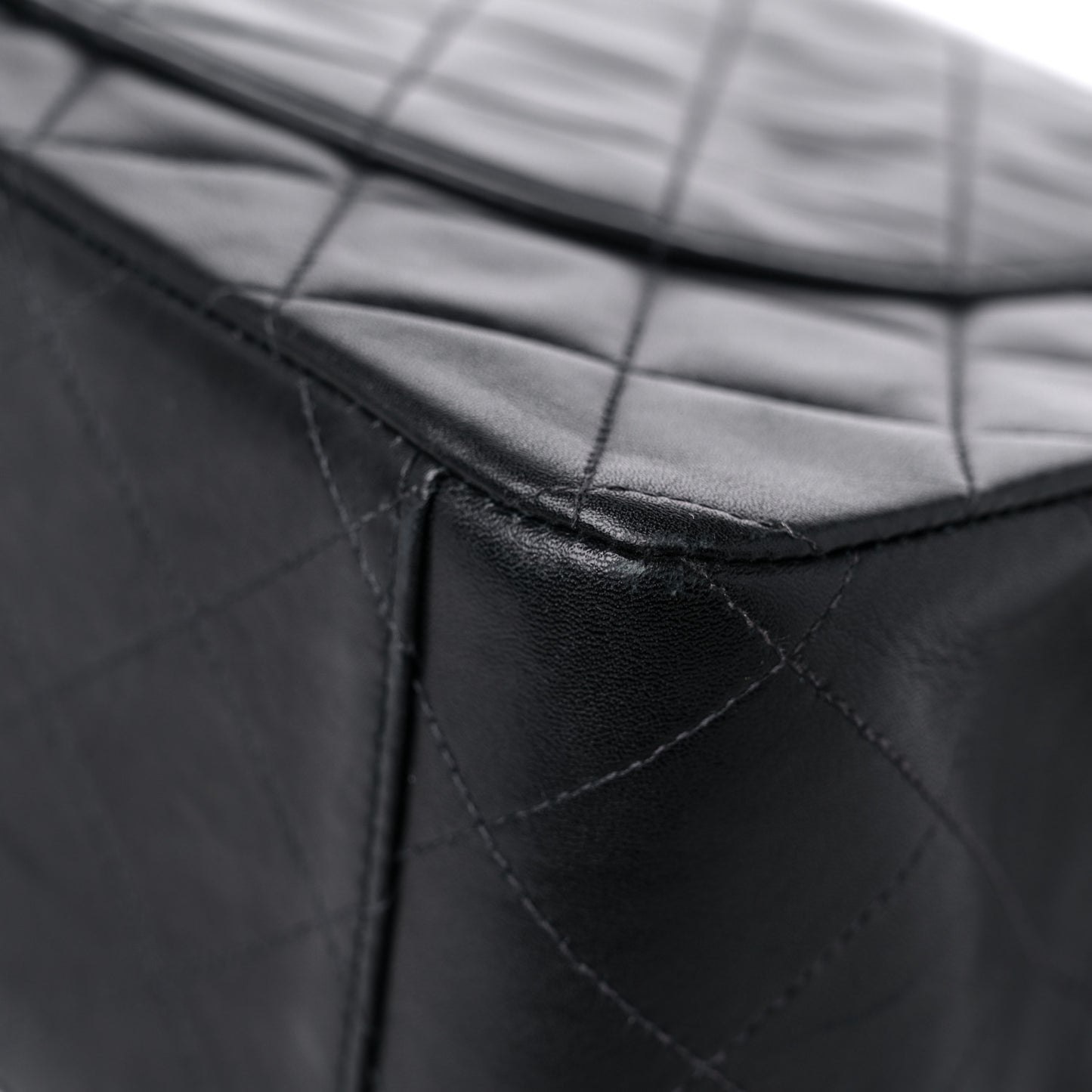 Lambskin Quilted XL Jumbo Single Flap Black