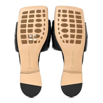 Bottega Veneta Nappa Quilted Rubber Lido Flat Sandals 38.5 Black 5 of 9