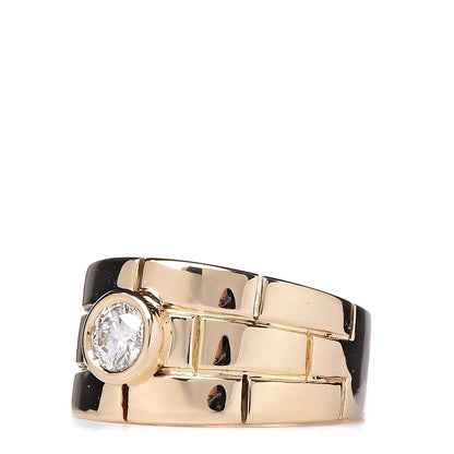 Cartier 18K Yellow Gold Diamond Maillon Panthere Solitaire Band Ring 49 4.75 3 of 5